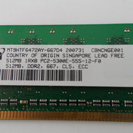 PR14875_MT9HTF6472AY-667D4_Micron 512MB PC2-5300E DDR2,667,CL5,ECC Memory - Image2