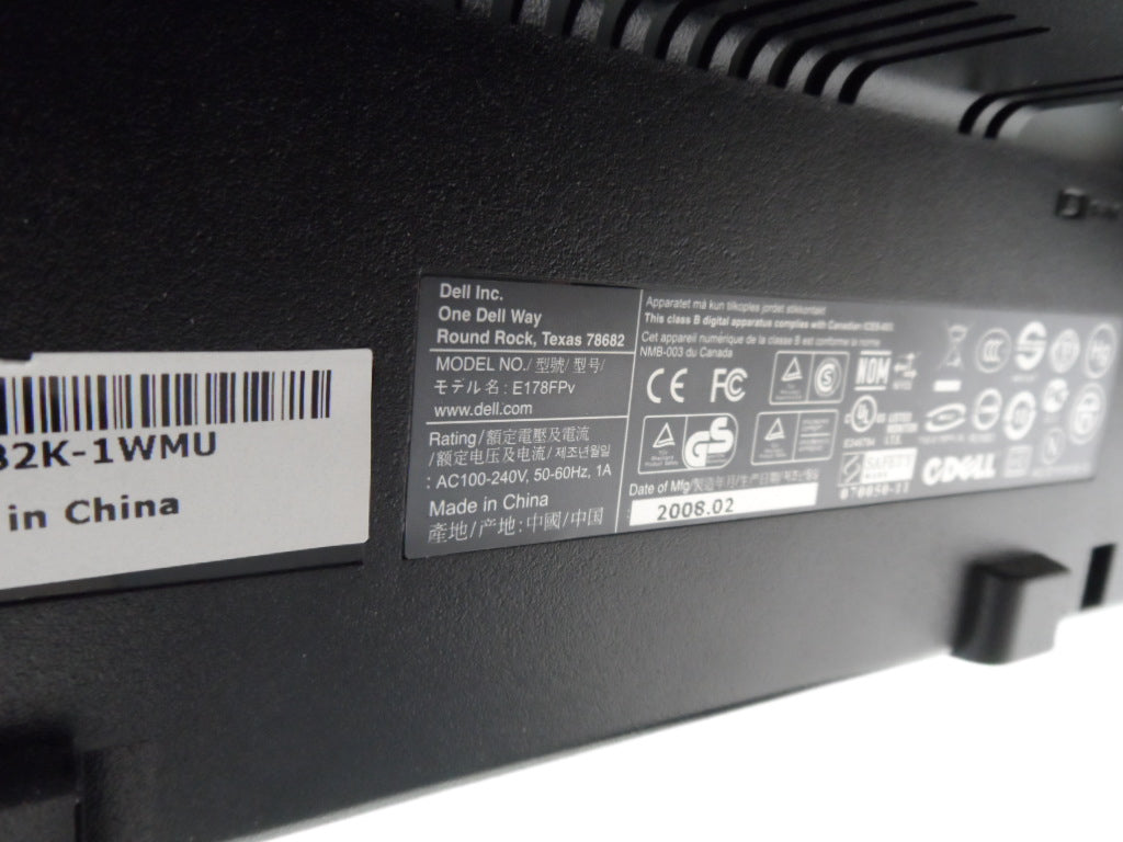 E178FPV - Dell 17" Black TFT Monitor - Refurbished