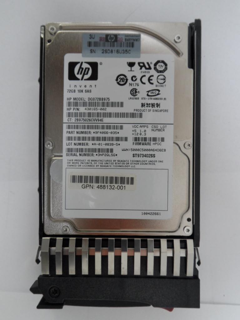 9F4066-035 - HP Seagate 72Gb SAS 10Krpm 2.5in HDD - Refurbished