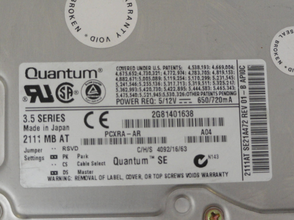 SE21A472 - Quantum 2.1GB IDE 3.5" HDD - Refurbished