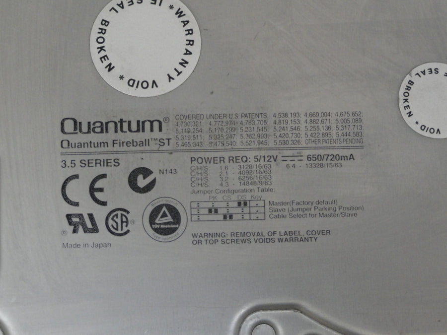 ST21A012 - Quantum 2.1GB IDE 5400RPM 3.5" HDD - Refurbished