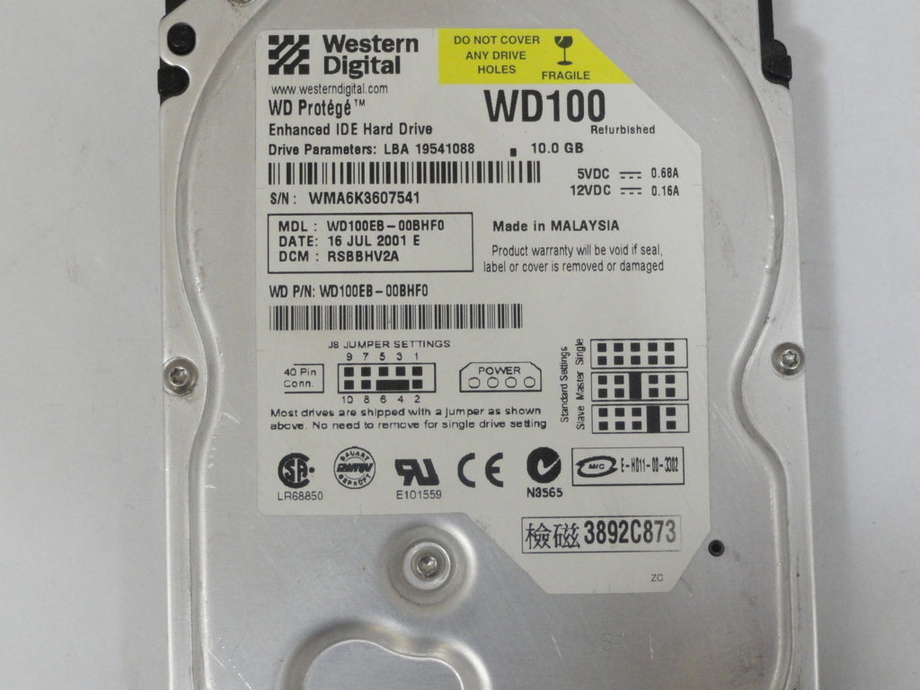 MC5985_WD100EB-00BHF0_Western Digital 10GB IDE 3.5in HDD - Image2