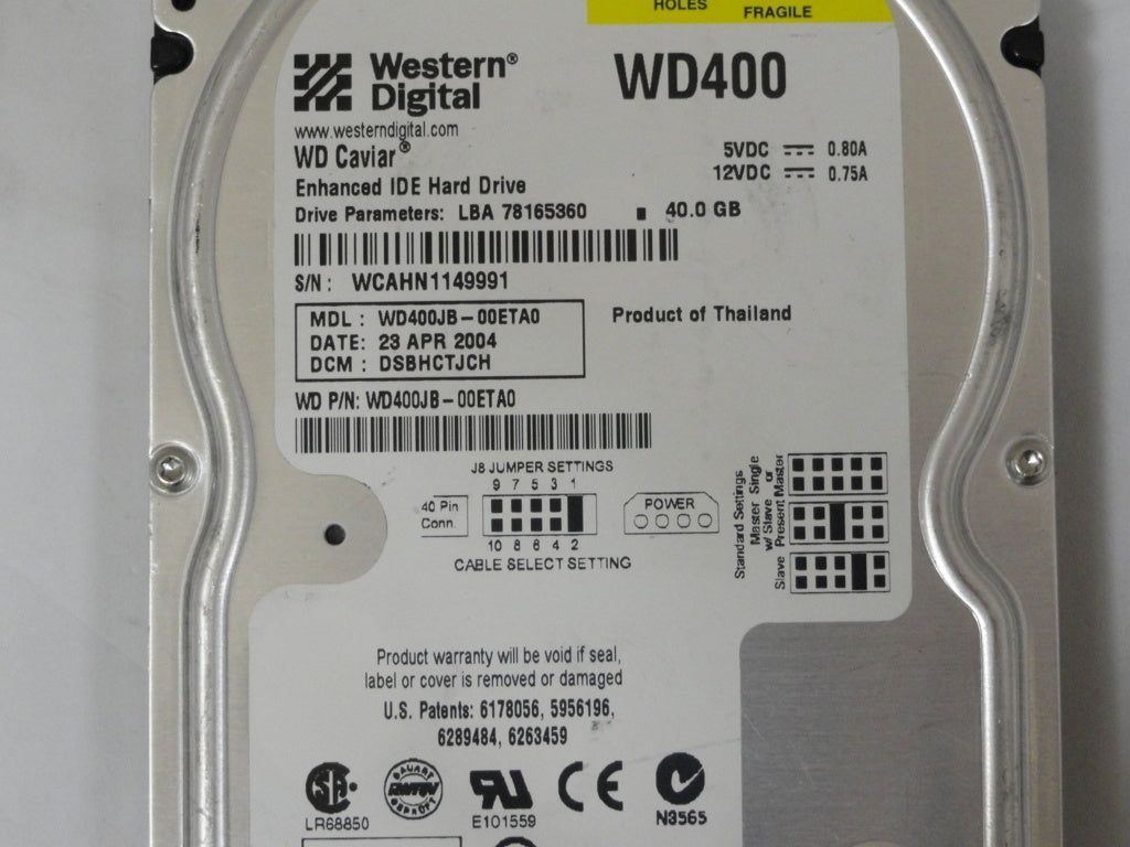 MC6489_WD400JB-00ETA0_Western Digital 40GB 7200RPM 3.5'' IDE - Image2