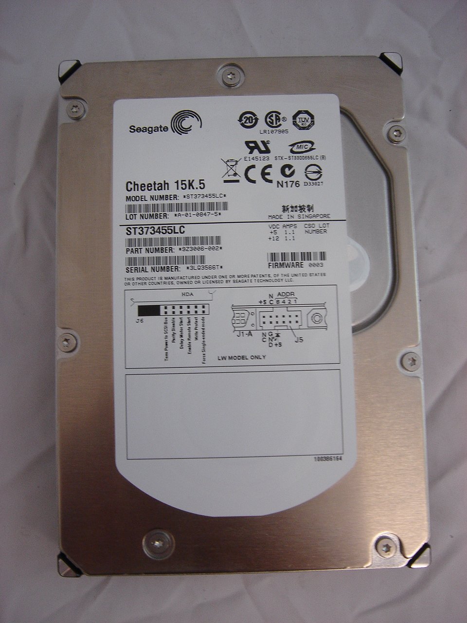 Seagate 73GB SCSI 80 Pin 15Krpm 3.5in HDD ( ST373455LC 9Z3006-002 ) REF