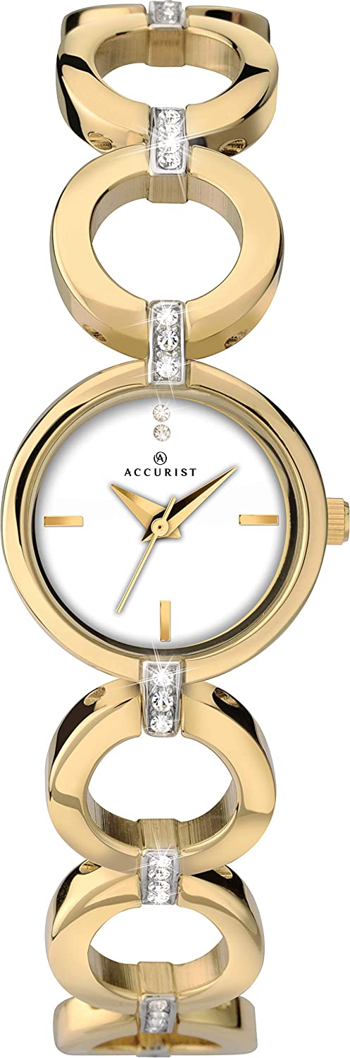 Accurist Womens Analogue Classic Quartz Watch with Brass Strap 8257 