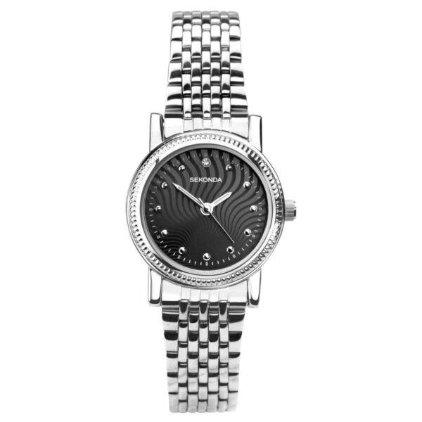 Sekonda Ladies Fashion Designer Black Dial Bracelet Watch 2680 