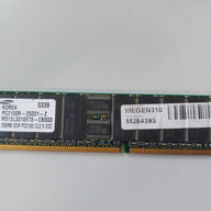 Samsung 256MB PC2100 DDR-266MHz Registered ECC CL2.5 184-Pin DIMM 2.5V Memory Module ( M312L3310ETS-CB0Q0 ) REF