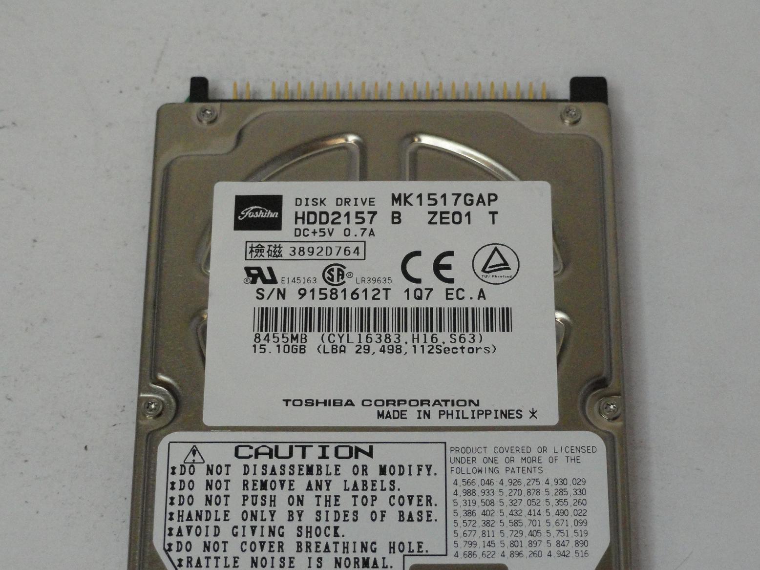 MC6418_HDD2157_Toshiba 15GB IDE 4200rpm 2.5in HDD - Image3