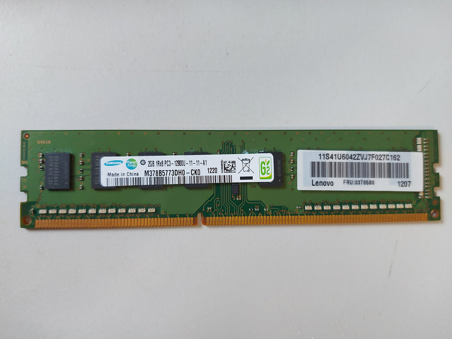 Samsung Lenovo 2GB PC3-12800 DDR3-1600MHz non-ECC Unbuffered CL11 240-Pin DIMM Module ( M378B5773DH0-CK0 03T6580 ) REF