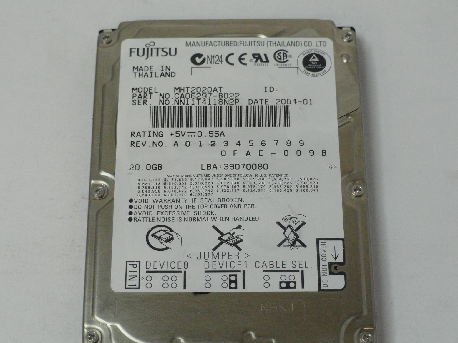 PR24769_CA06297-B022_Fujitsu 20GB IDE 4200rpm 2.5in HDD - Image3