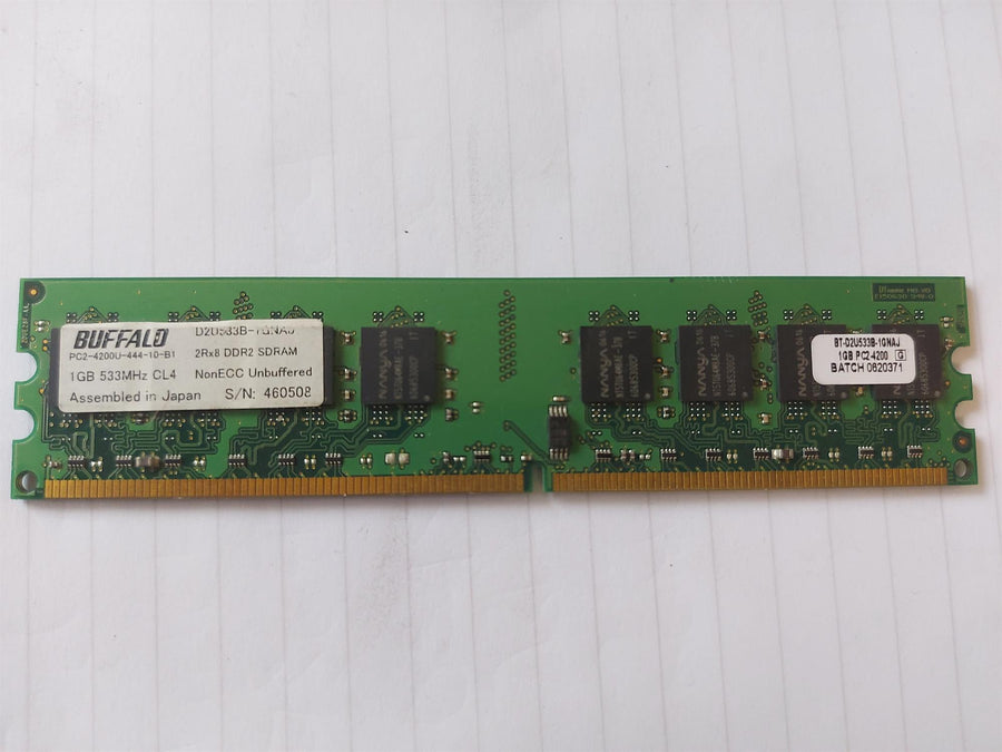 Buffalo 1GB 533Mhz PC24200 NonECC Unbuffered DDR2 SDRAM DIMM Memory Module (D2U533B-1GNAJ)