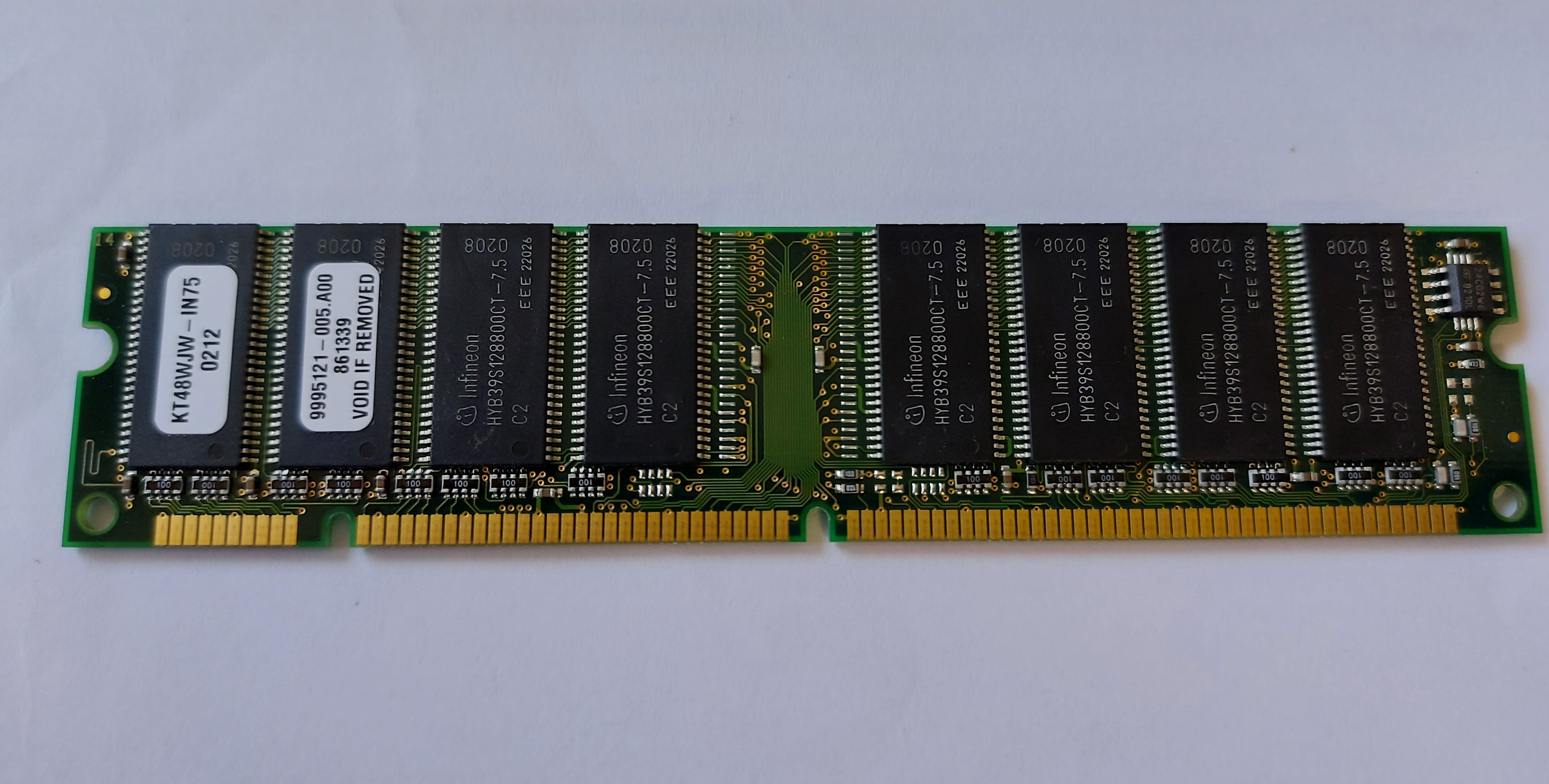 Kingston 256MB PC133 133MHz non-ECC Unbuffered CL3 168-Pin DIMM Memory Module ( KT48WJW-IN75 9995121-005.A00 ) REF