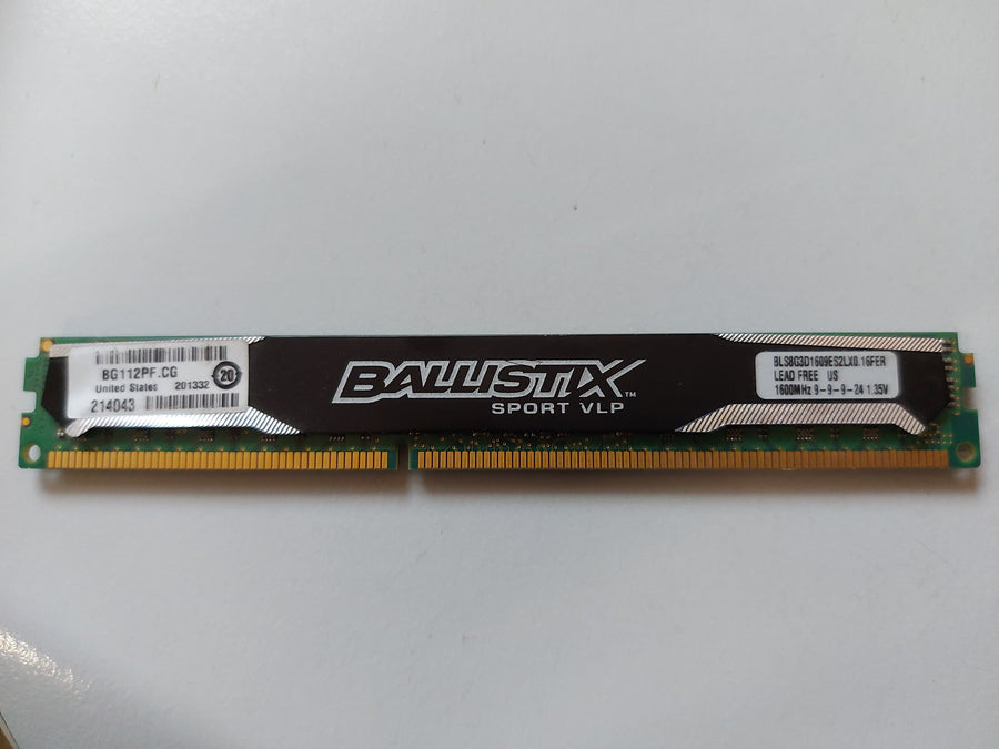 Crucial Ballistix Sport VLP 8GB DDR3 PC3-12800 1600MHz Non-ECC Desktop RAM ( BLS8G3D1609ES2LX0.16FER ) REF