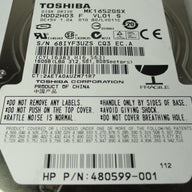 HDD2H03 - Toshiba HP 160Gb SATA 5400rpm 2.5in HDD - Refurbished