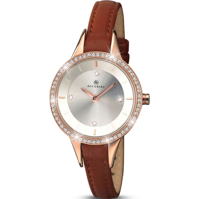 Accurist London Women's Fashion Leather Strap Watch 8043