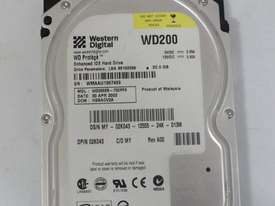 WD200EB-75CPF0 - Western Digital Dell 20Gb IDE 5400rpm 3.5in HDD - Refurbished