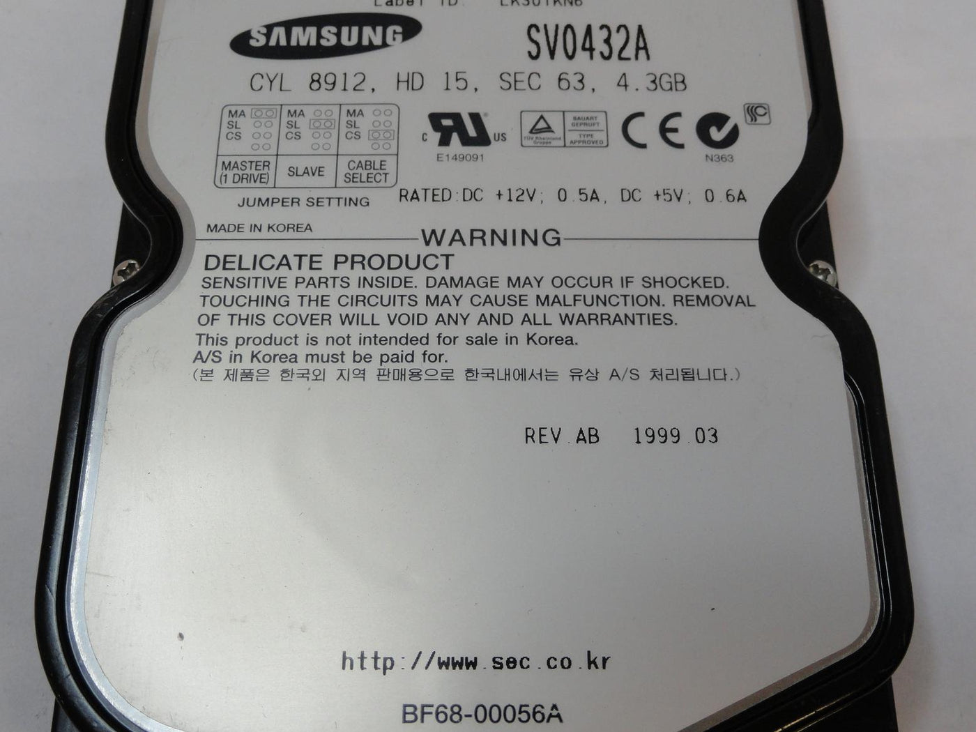 MC5703_BF68-00056A_Samsung 4.3GB IDE 5400rpm 3.5in HDD - Image3