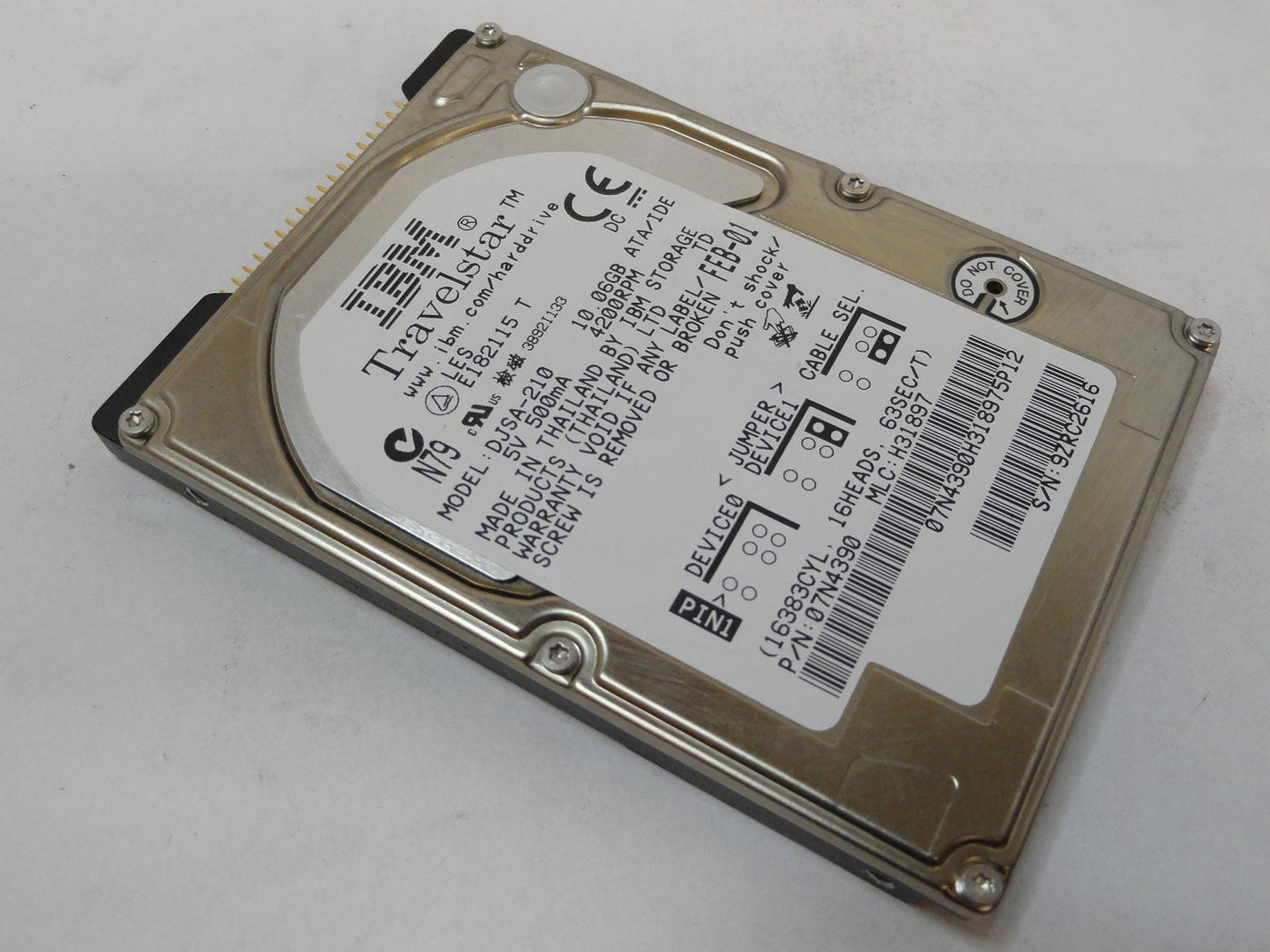 07N4390 - IBM 10GB IDE 4200rpm 2.5in Travelstar HDD - Refurbished