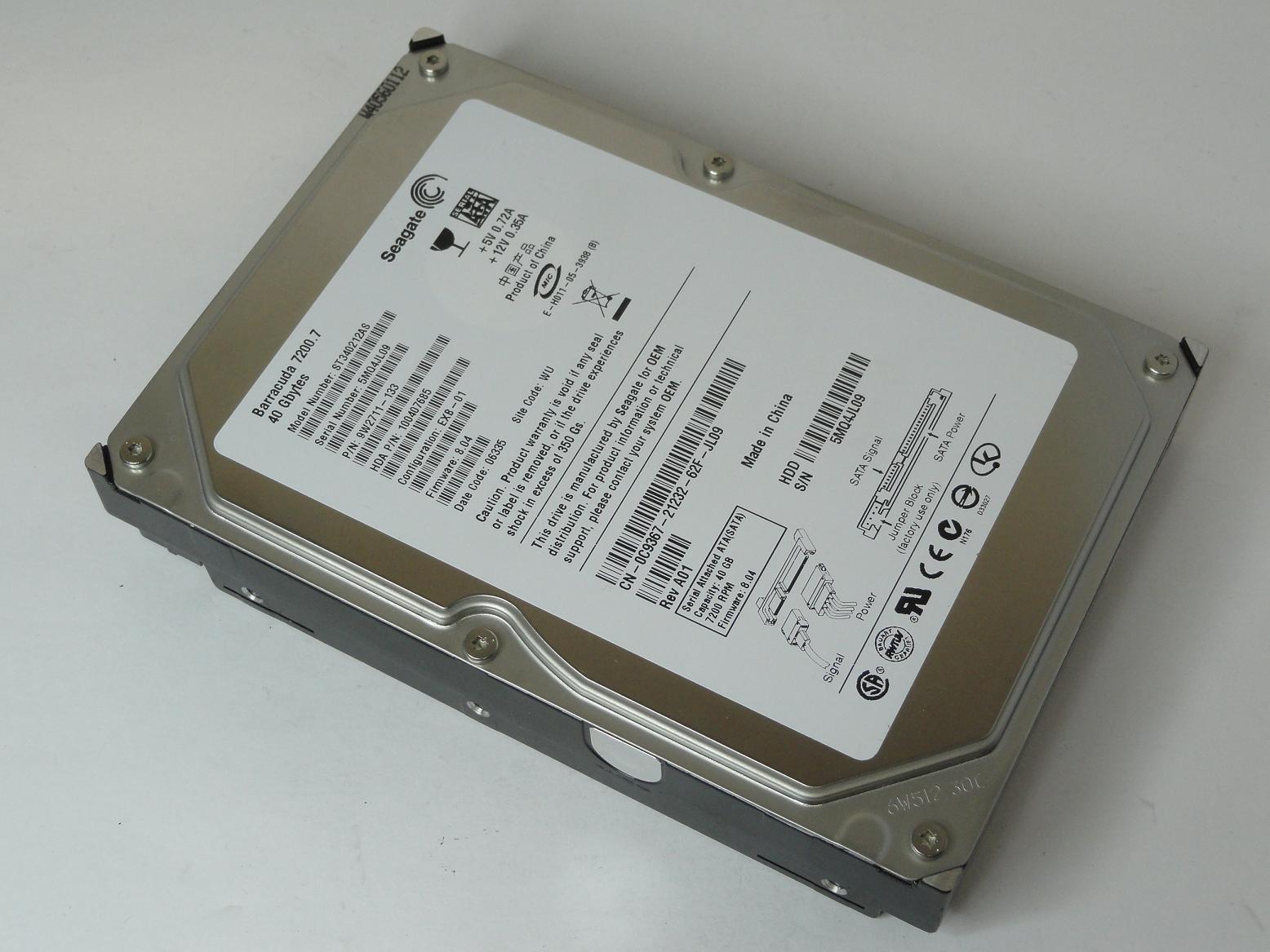 9W2711-133 - Seagate Dell 40GB SATA 7200rpm 3.5in Barracuda 7200.7 HDD - Refurbished