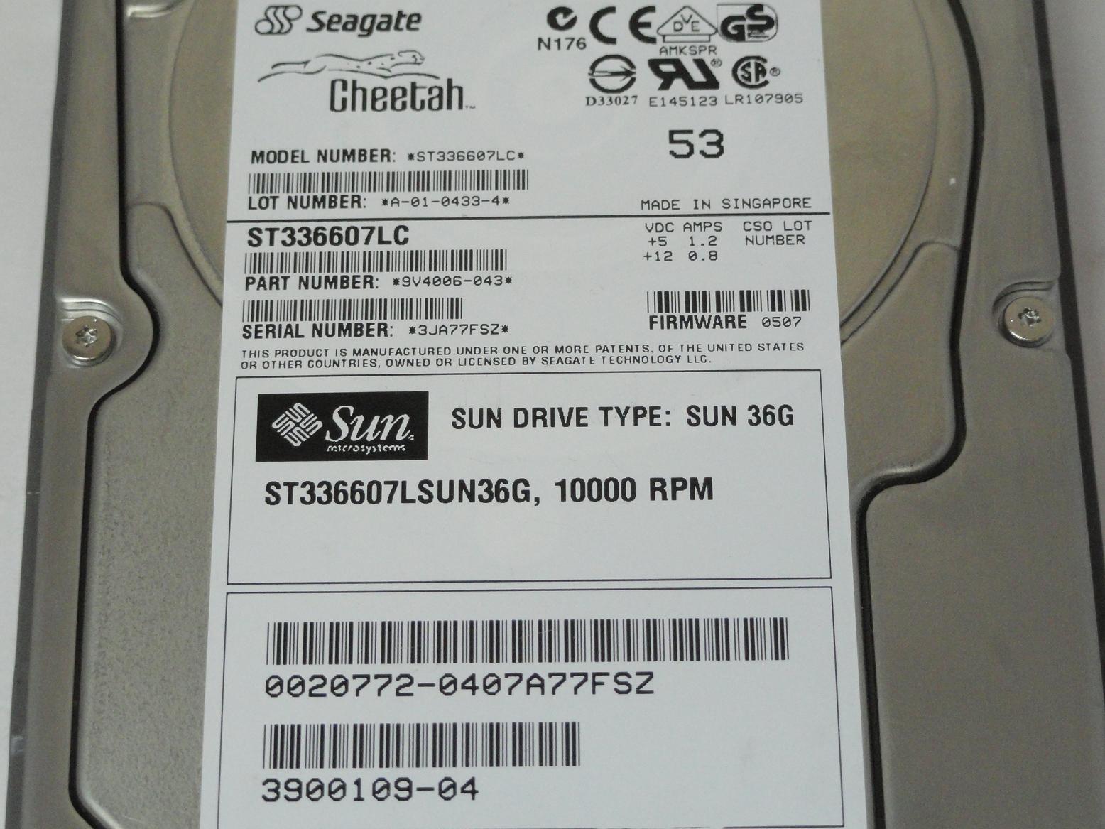 PR22485_9V4006-043_Seagate Sun 36GB SCSI 80 Pin 10Krpm 3.5in HDD - Image4