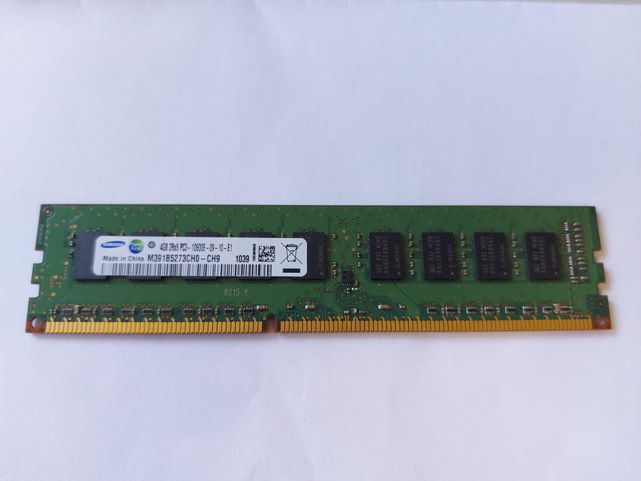 Samsung 4GB PC3-10600 DDR3-1333MHz ECC Unbuffered CL9 240-Pin DIMM Memory Module ( M391B5273CH0-CH9 ) REF 