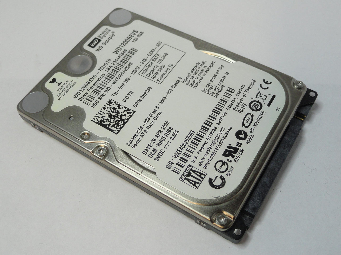 PR20057_WD1200BEVS-75UST0_Western Digital Dell 120Gb SATA 5400rpm 2.5in HDD - Image3