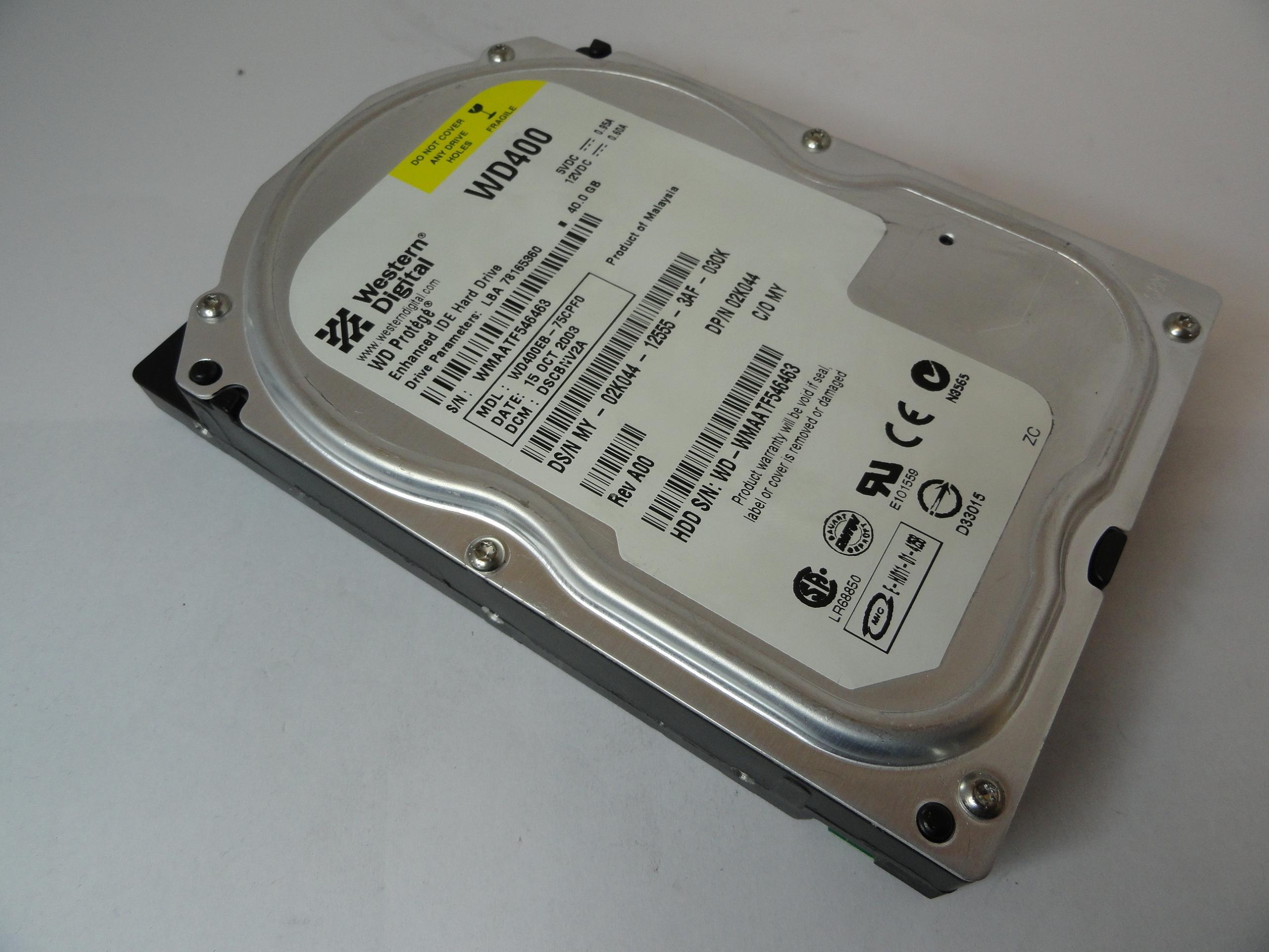 PR21264_WD400EB-75CPF0_Western Digital Dell 40GB IDE 7200rpm 3.5in HDD - Image3