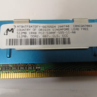 PR14175_MT9HTF6472FY-667D5D4_Micron 512MB PC2-5300 CL5 Fully Buffered ECC DIMM - Image3