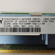 PR14177_MT9HTF6472Y-667D4D3_Micron 512MB CL5 Fully Buffered ECC FBDIMM - Image3