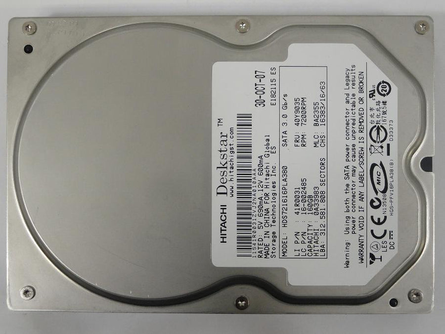 PR14335_0A33983_Hitachi Lenovo 160GB SATA 7200rpm 3.5in HDD - Image2