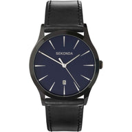 Sekonda Men's Classic Quartz Analogue Black Leather Strap Date Watch 3536