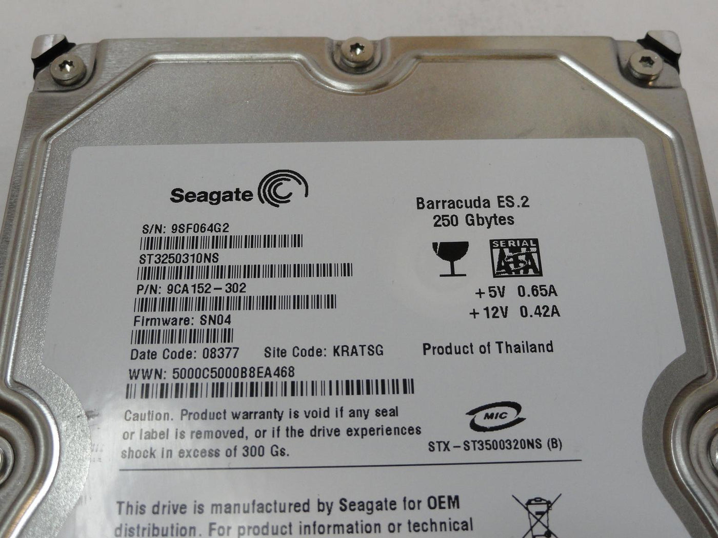 PR10679_9CA152-302_Seagate 250GB SATA 7200rpm 3.5in HDD - Image2