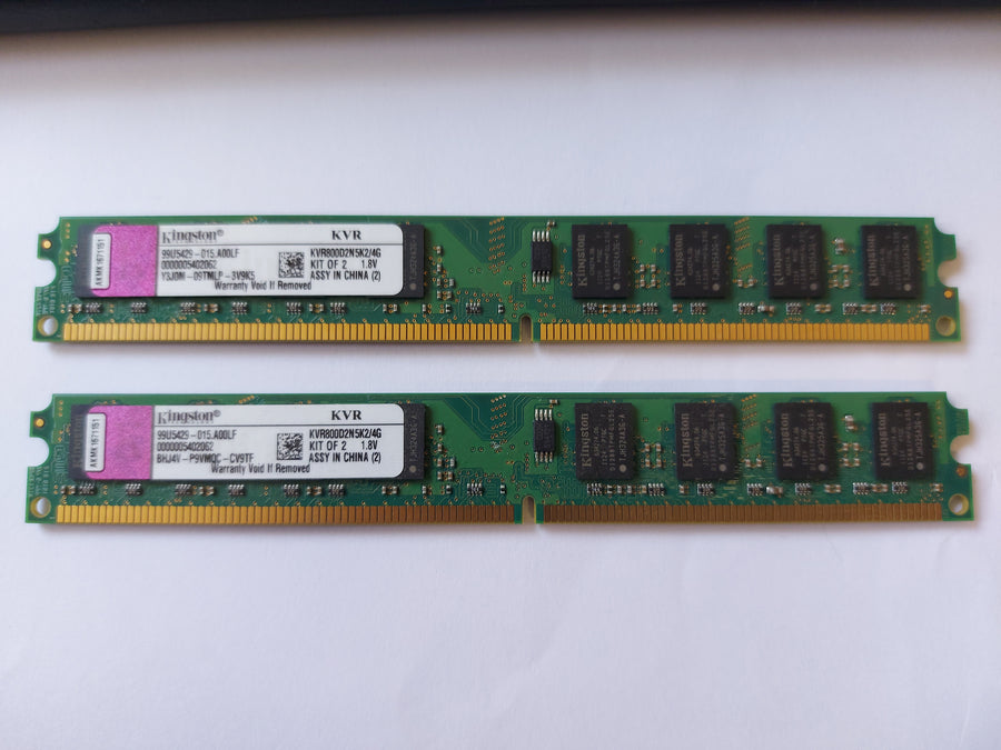 Kingston 4GB KIT (2 X 2GB) PC2-6400 DDR2-800MHz non-ECC Unbuffered CL5 240-Pin DIMM Memory ( KVR800D2N5K2/4G 99U5429-015.A00LF ) REF