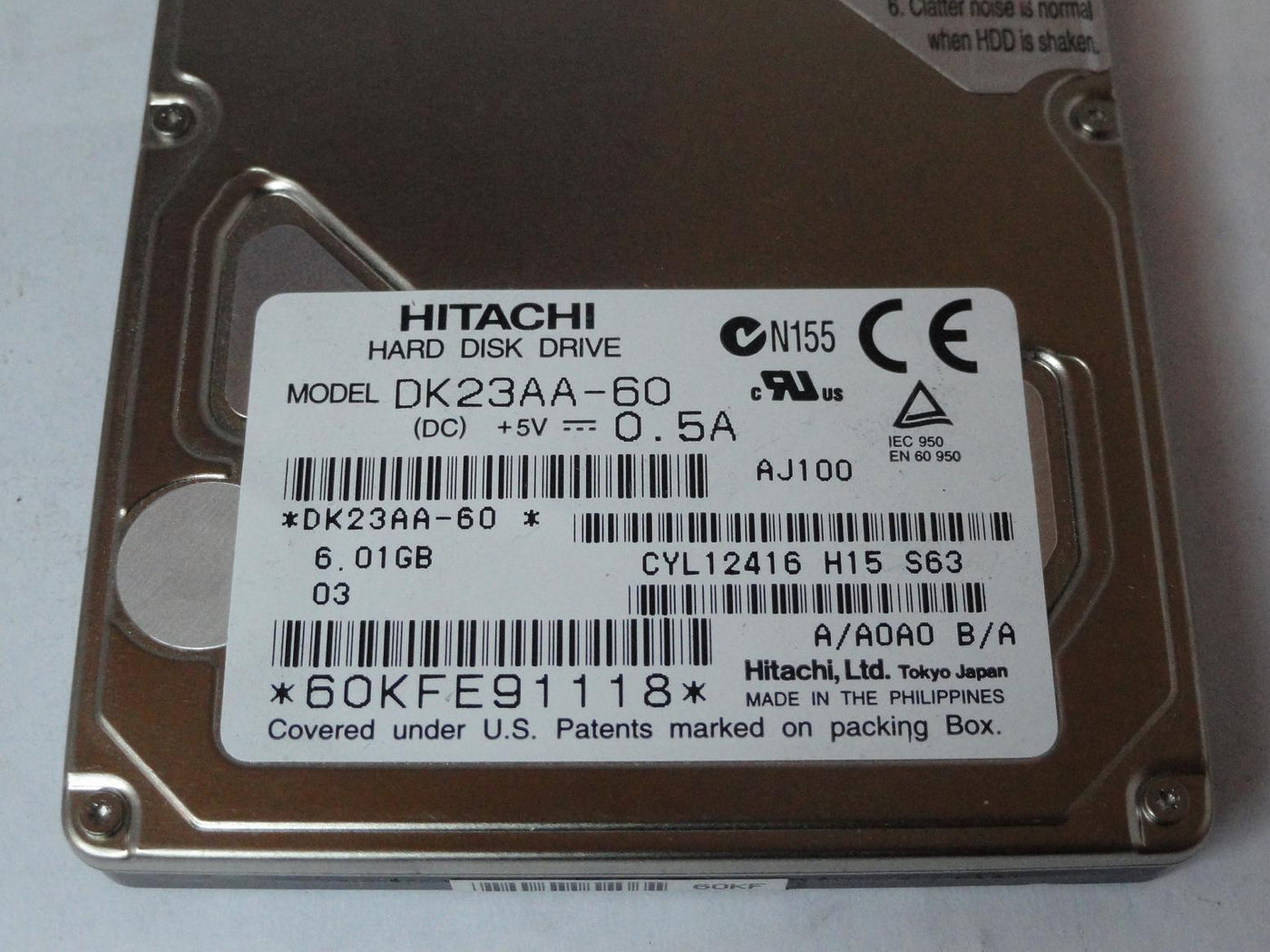 MC3178_DK23AA-60_Hitachi 6GB IDE 4200rpm 2.5in HDD - Image2