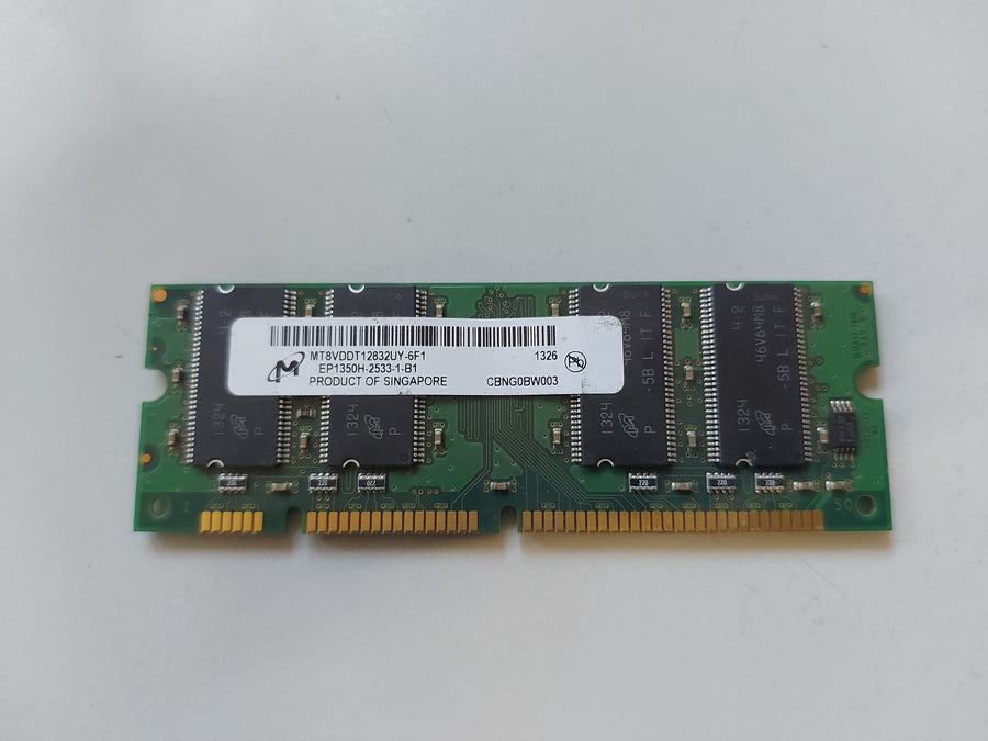 Micron 512MB PC2700 DDR-333MHz non-ECC Unbuffered CL2.5 100-Pin Dual Rank Memory ( MT8VDDT12832UY-6F1 ) REF