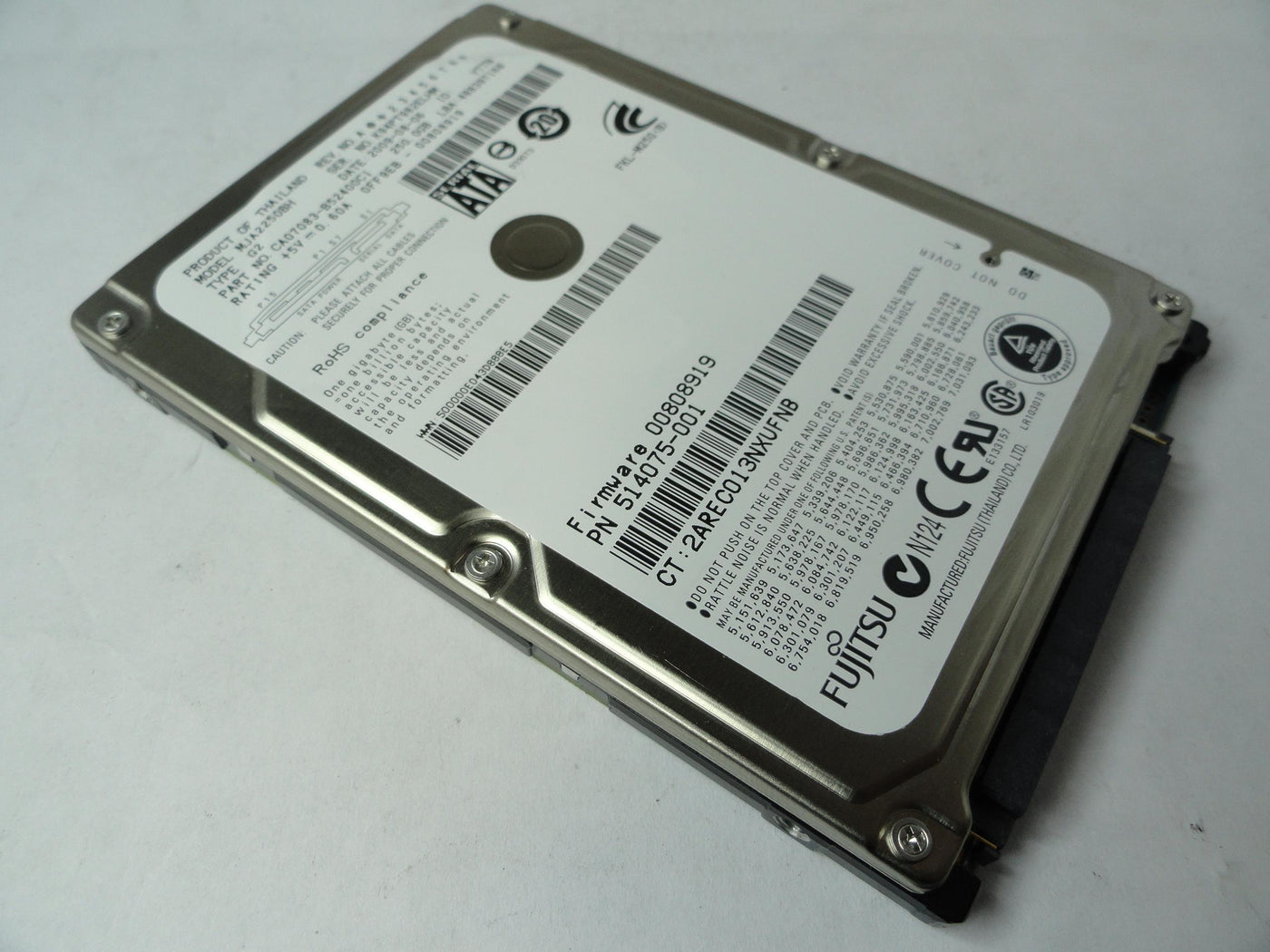 PR20454_CA07083-B52400C1_Fujitsu HP 250GB SATA 5400rpm 2.5in HDD - Image3