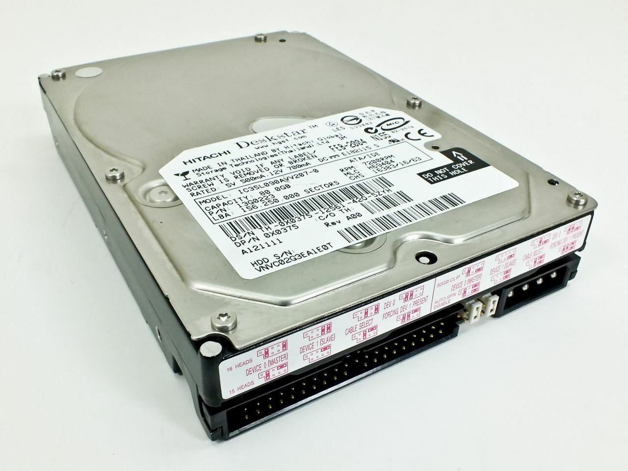 Hitachi Dell Deskstar 80GB IDE 7200rpm 3.5" HDD ( 13G0223 IC35L090AVV207-0 0X0375 ) REF