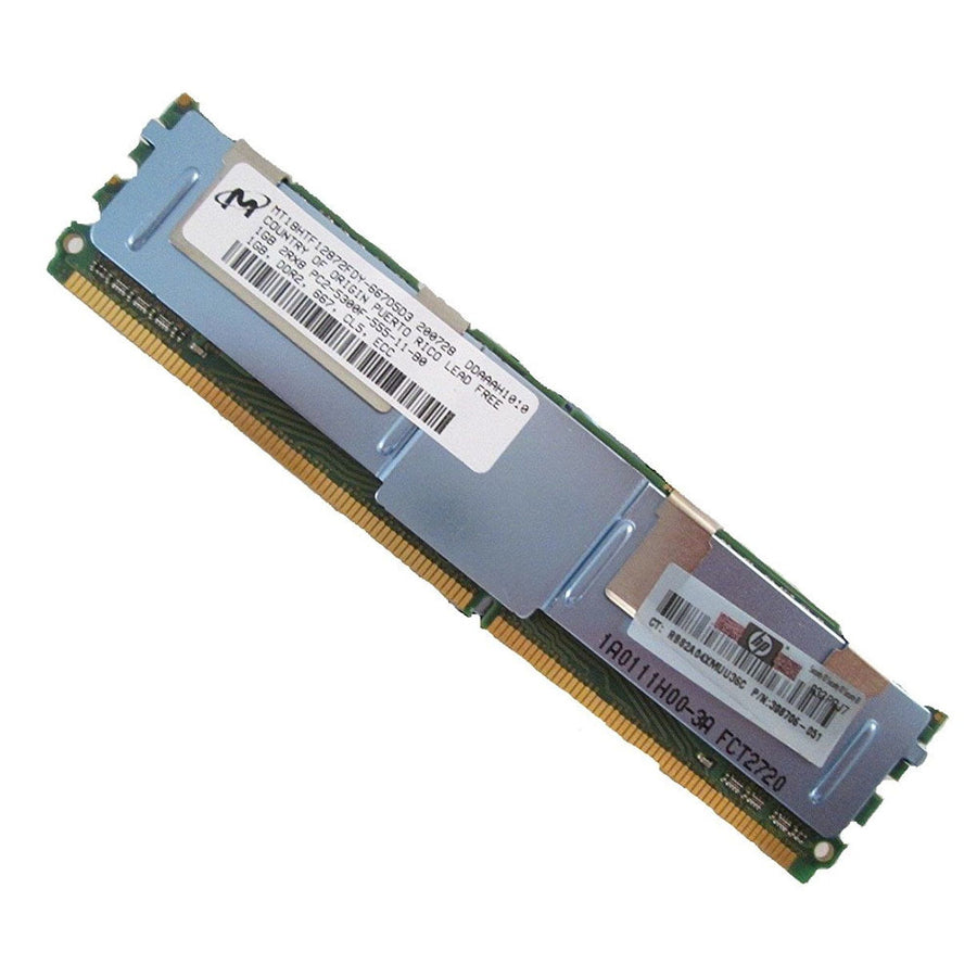 Micron HP 1GB PC2-5300 DDR2-667MHz ECC Fully Buffered CL5 240-Pin DIMM Dual Rank Memory Module ( MT18HTF12872FDY-667D5D3 398706-051 ) REF