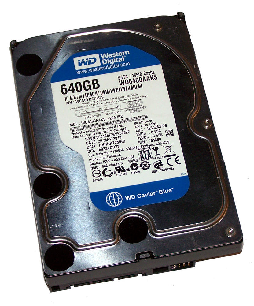 Western Digital 640GB SATA 7200rpm 3.5in HDD ( WD6400AAKS WD6400AAKS-22A7B2 ) REF