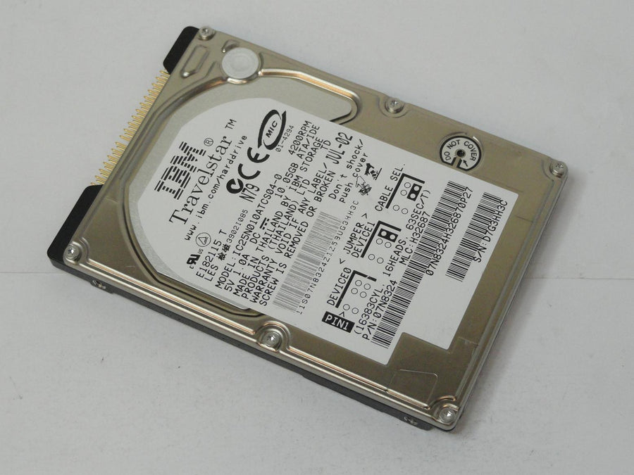 07N8324 - IBM 10GB IDE 4200rpm 2.5in Travelstar HDD - Refurbished