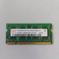 Hynix/HP 1GB PC2-5300 DDR2-667Mhz non-ECC Unbuffered CL5 200-Pin SoDimm Dual Rank Memory Module ( HYMP112S64CP6-Y5 414046-001 ) REF