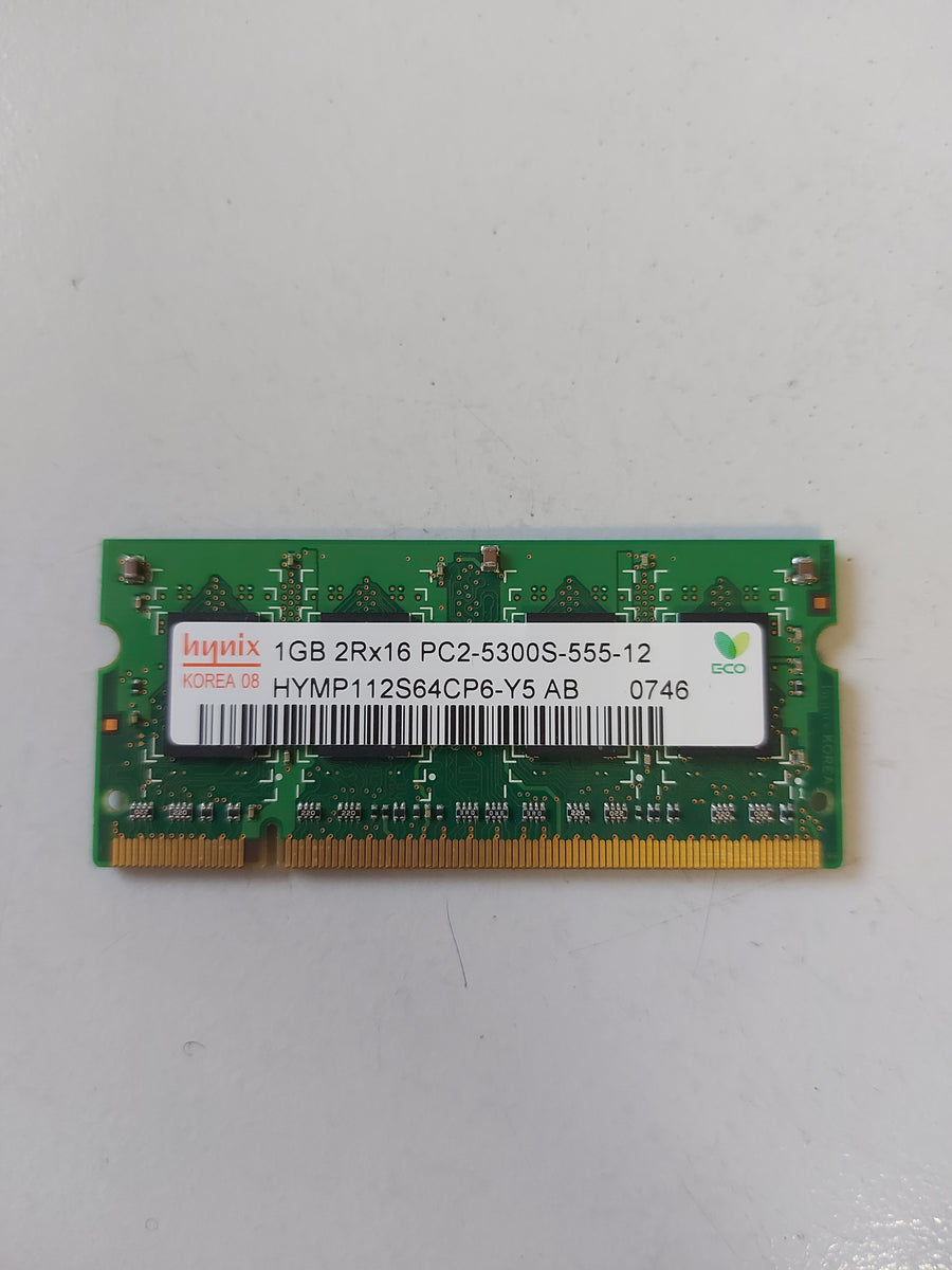 Hynix/HP 1GB PC2-5300 DDR2-667Mhz non-ECC Unbuffered CL5 200-Pin SoDimm Dual Rank Memory Module ( HYMP112S64CP6-Y5 414046-001 ) REF