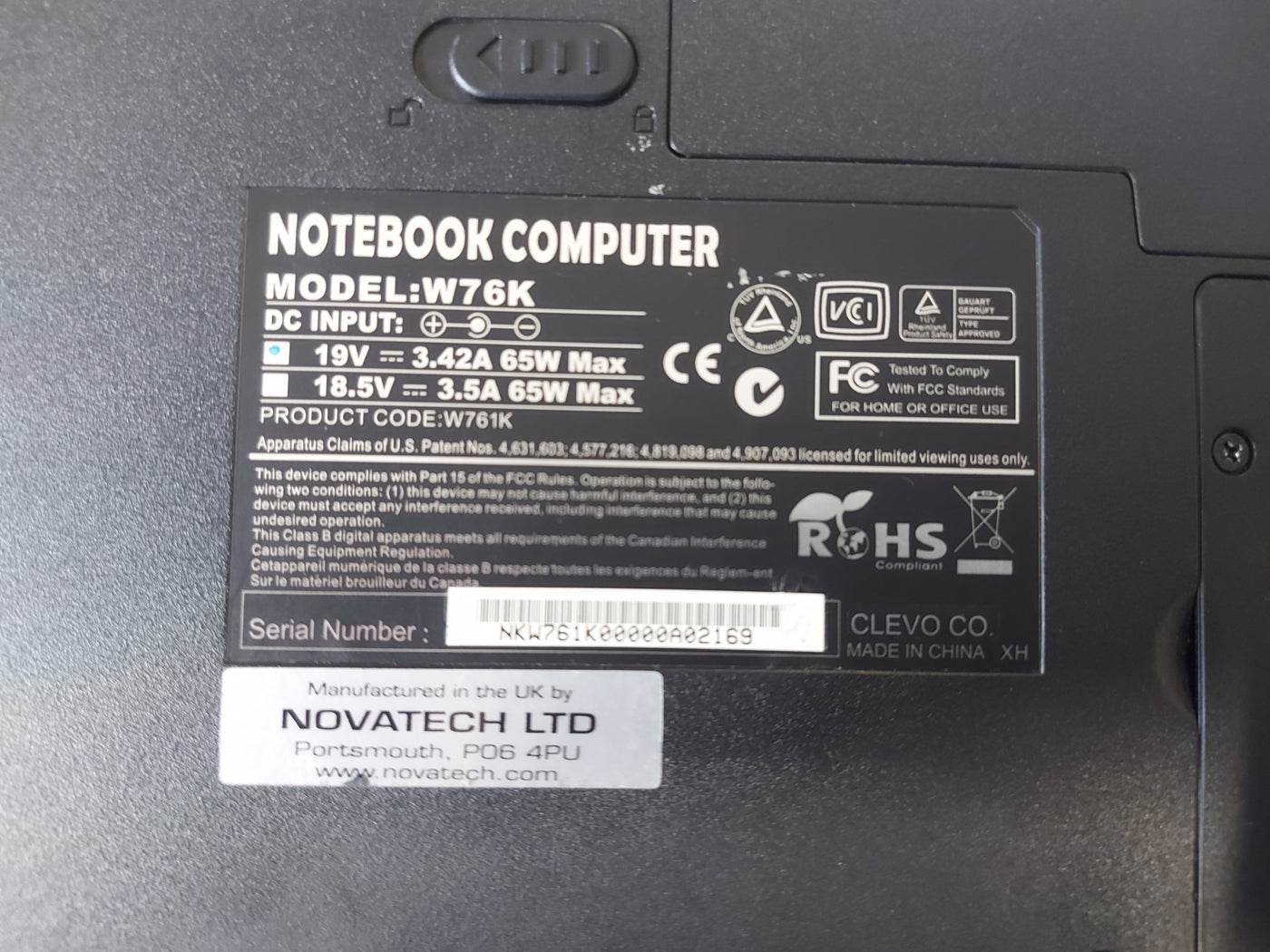 Novatech W76k Notebook 15.6" 320GB HDD 2GB RAM AMD 64 ATHLON X2 Laptop ( W76k ) USED