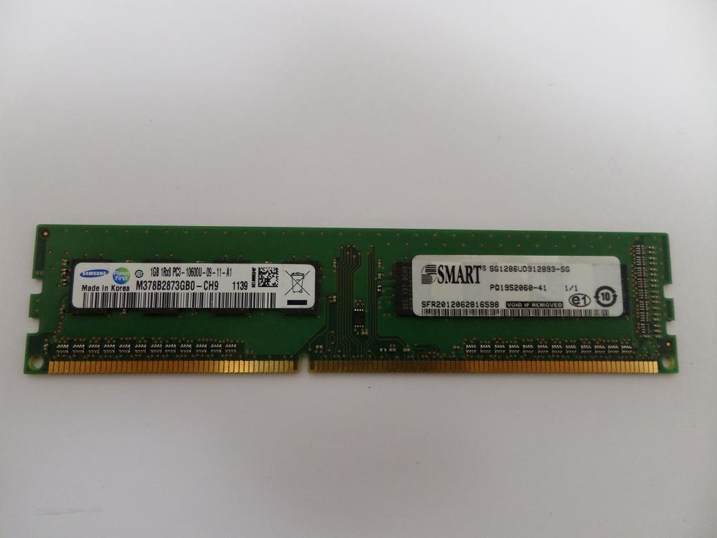 M378B2873GB0-CH9 - Samsung Smart 1GB PC3-10600 DDR3-1333MHz non-ECC Unbuffered CL9 240-Pin DIMM Single Rank Memory Module - Refurbished