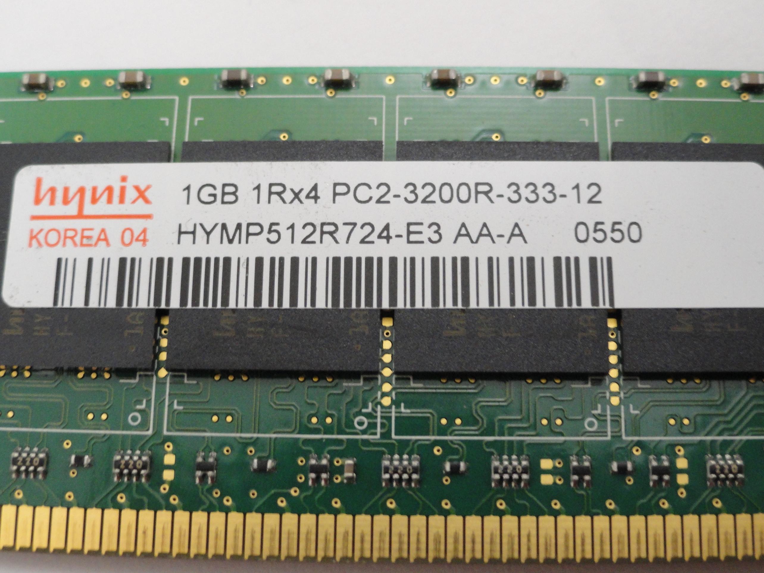 PC2-3200R-333-12 - Hynix HP 1Gb DDR2 400MHz 1Rx4 PC2-3200R CL3 ECC Reg 240 Pin RAM - Refurbished