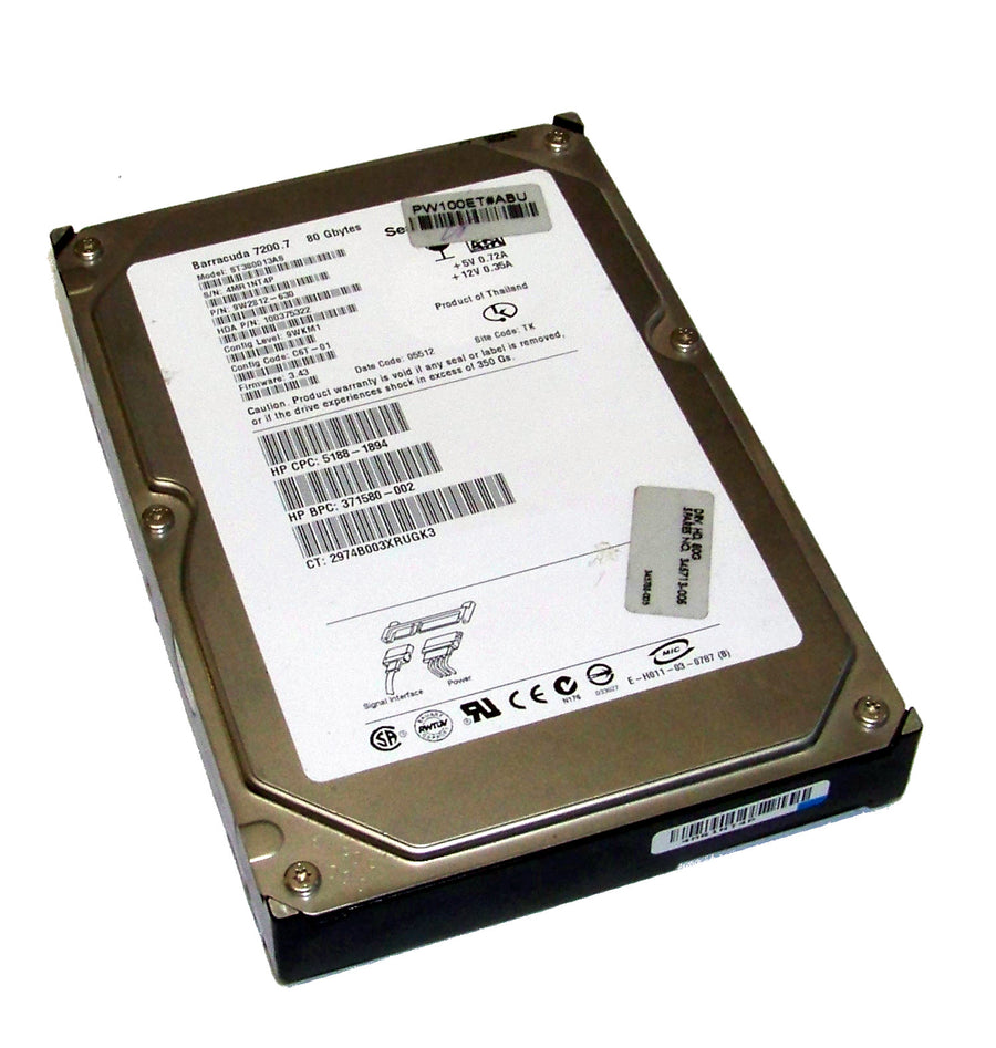 Seagate HP 80GB 7200rpm SATA 3.5in HDD ( 9W2812-311 ST380013AS 371580-002 100316768 ) REF