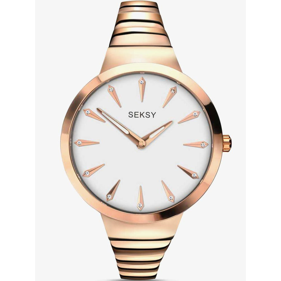 Sekonda Women's Quartz Watch with Silver Dial Analogue Display and Rose Gold Bracelet 2217.37