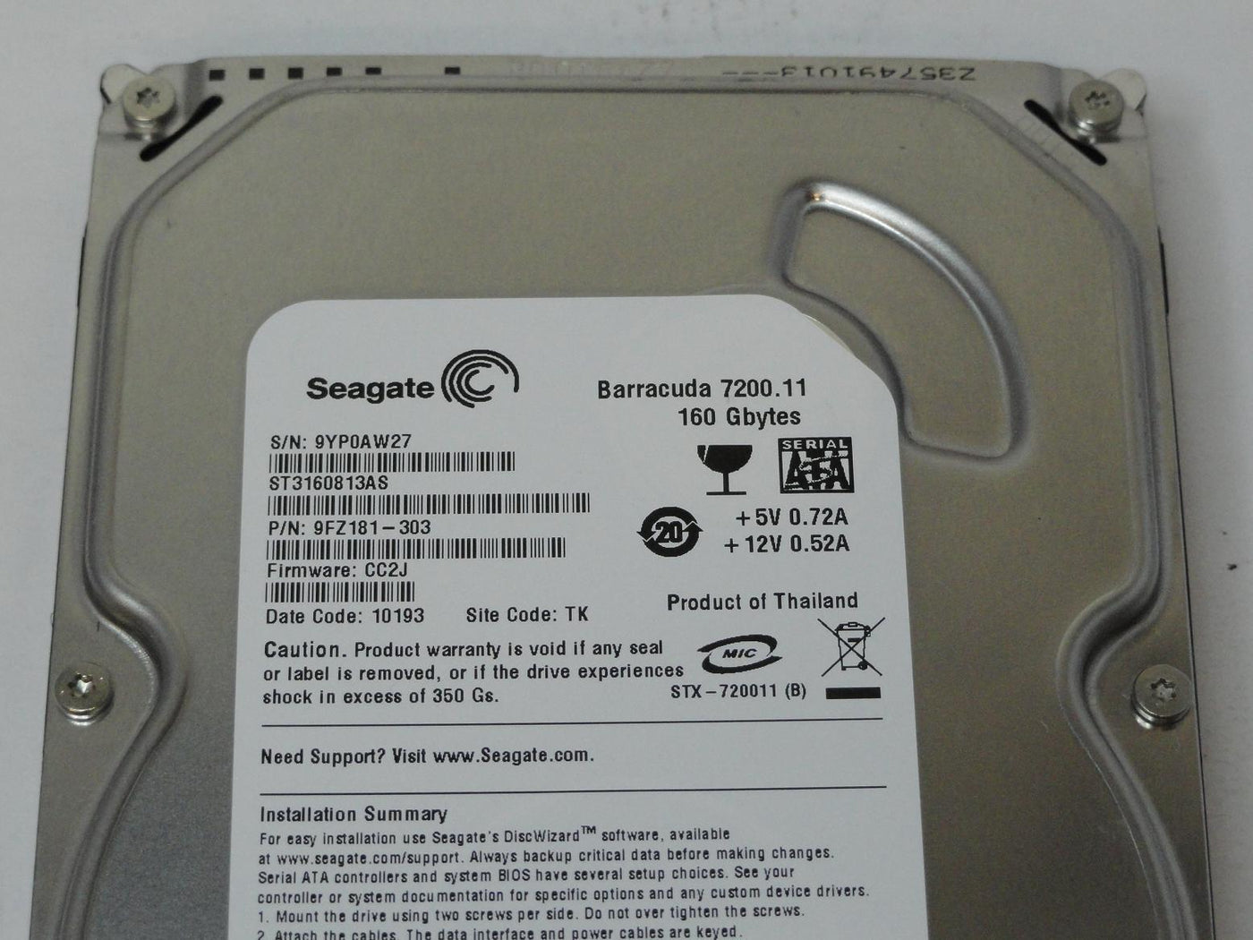 PR25069_9FZ181-303_Seagate 160GB SATA 7200rpm 3.5in HDD - Image3