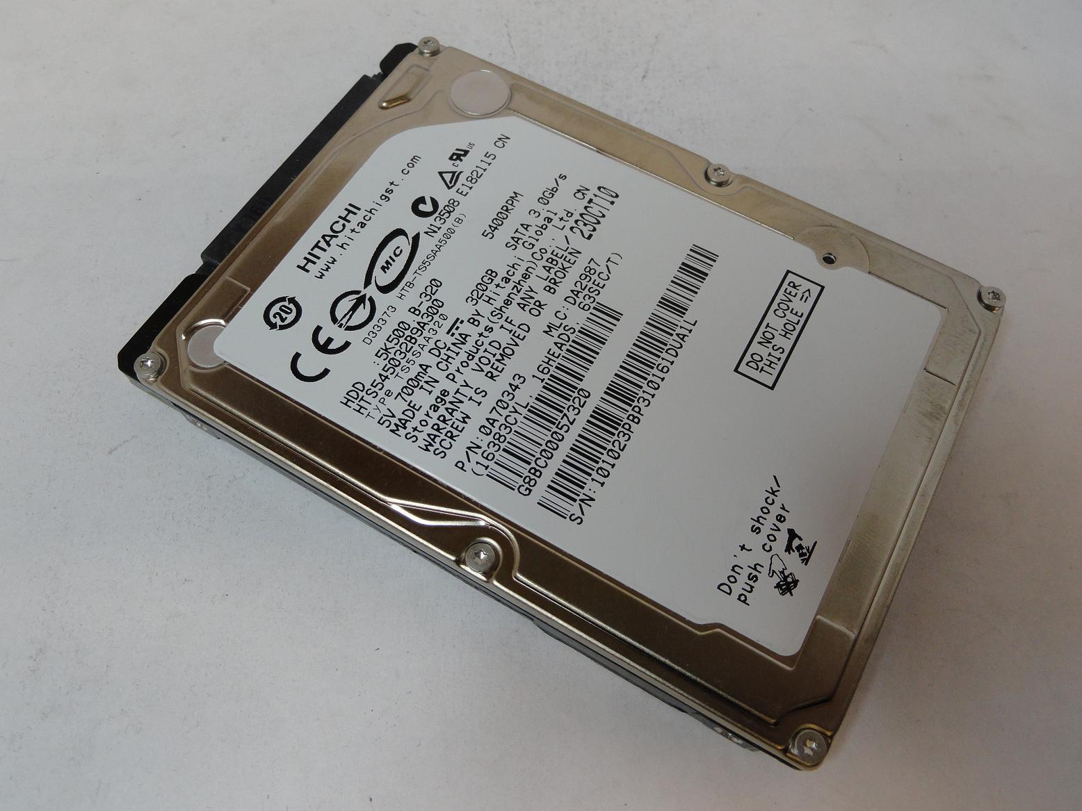 0A70343 - Hitachi 320GB SATA 5400rpm 2.5in HDD - Refurbished