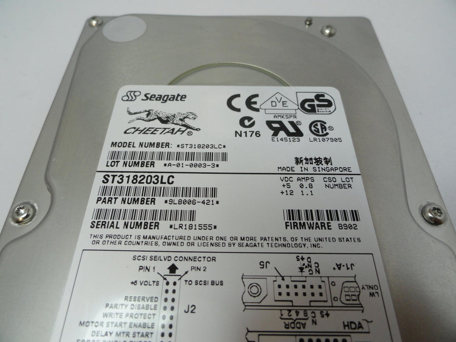 9L8006-421 - Seagate 18GB SCSI 80 Pin 10Krpm 3.5in Cheetah HDD - Refurbished